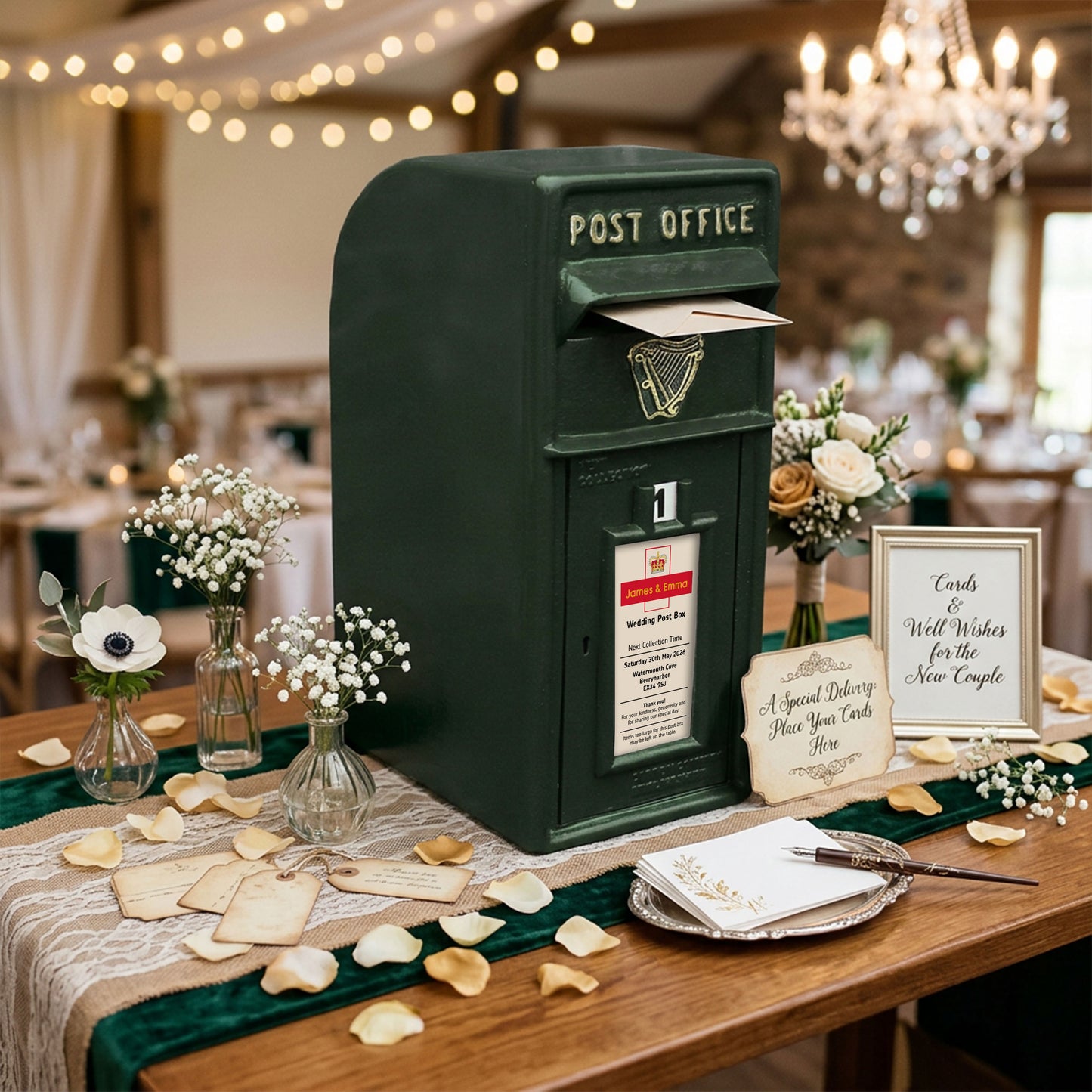 Irish Green Wedding Post Box Hire