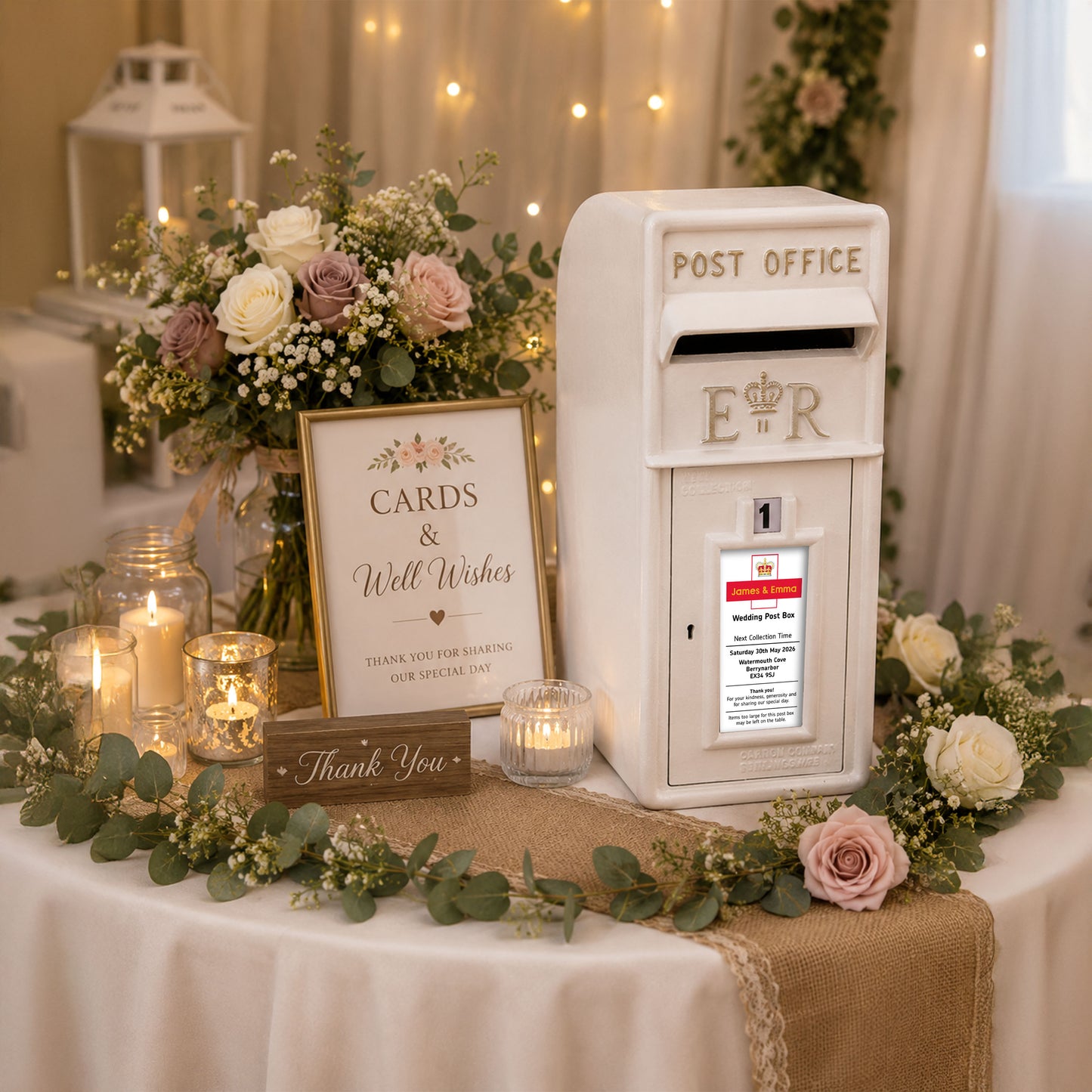White Royal Mail Wedding Post Box Hire